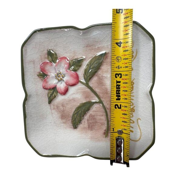 MWW Market BOTANICAL 4.5" Mini Plate Set 4 Winter Flowers Christmas Coasters - Picture 4 of 9